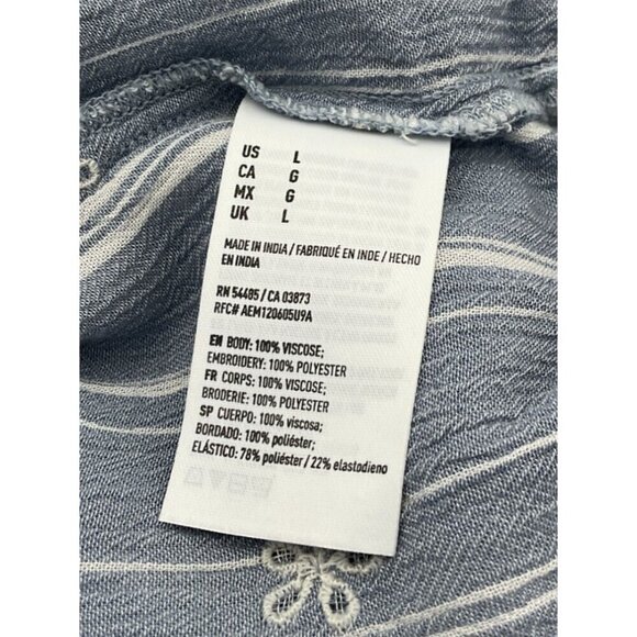 American Eagle Cutwork Floral Embroidered Ruffled Off The Shoulder Crop Top LG - Picture 8 of 10